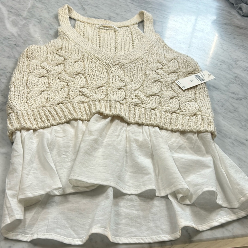 Anthropologie Twofer Cable-knit sweater tank